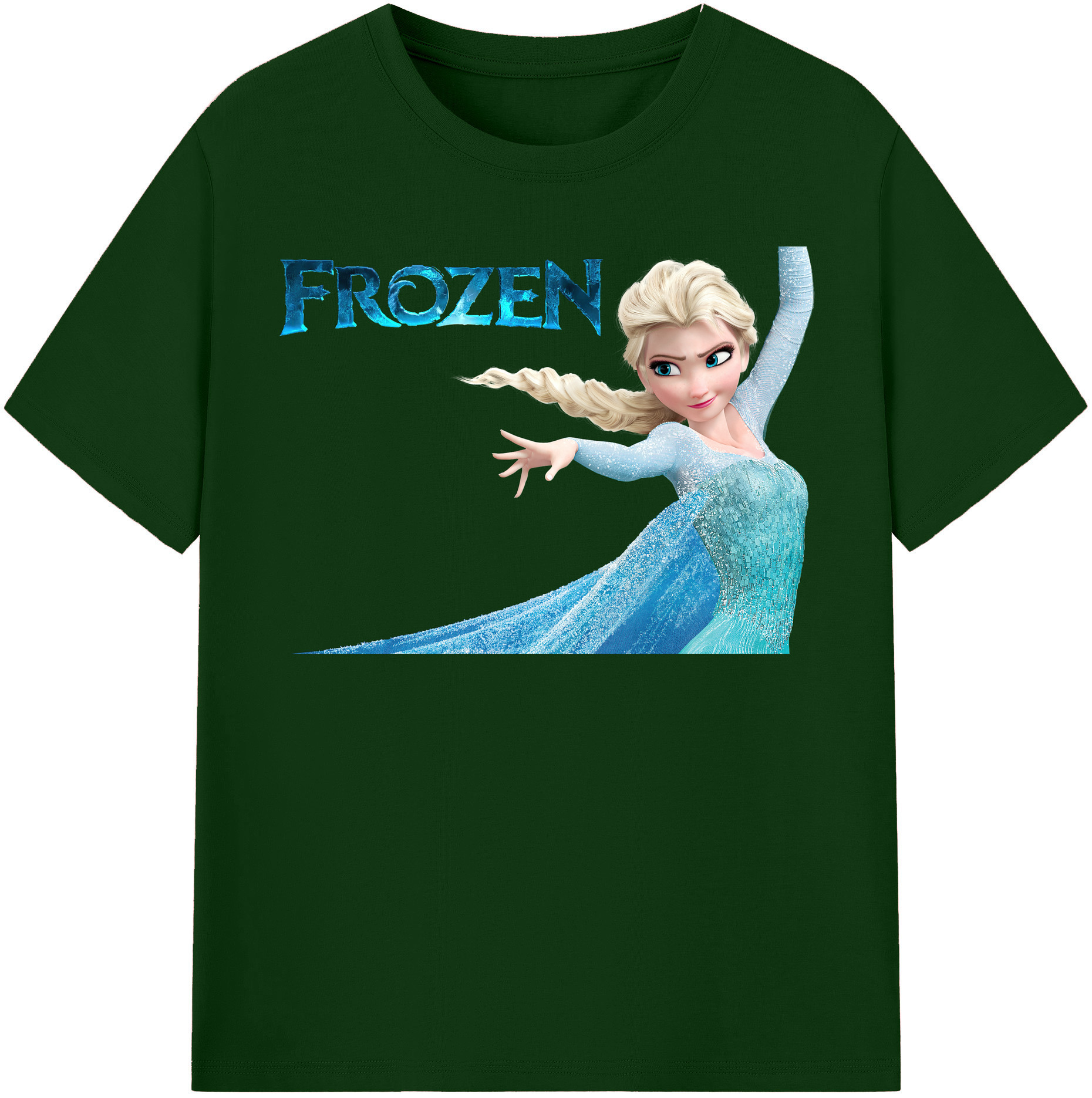 （画像用） アナと雪の女王 アンナ エルサ Frozen Anna Elsa 綿100％半袖Tシャツ（フロントプリント）